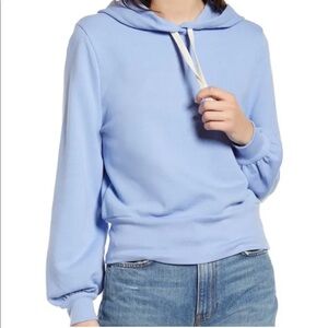 MADEWELL Bubble Sleeve Cropped Cotton Blend Pullover Hoodie Plus Size 3X NWT